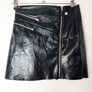 Francesca's Gwen Faux Leather Zip Up Mini Skirt